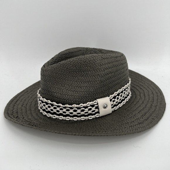 Rag and Bone Women's Packable Fedora Net Band Hat in Grey sz M NWT